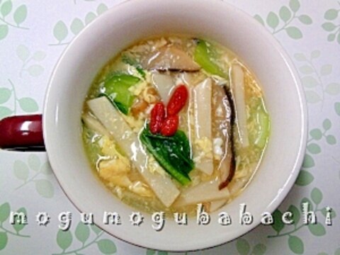 筍とチンゲン菜の中華風スープ